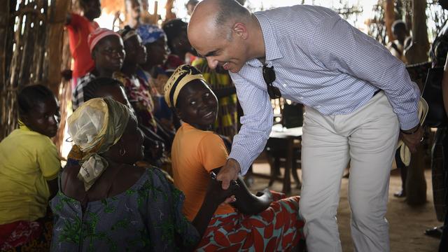 Alain Berset était en visite en Centrafrique. [Keystone - Anthony Anex]