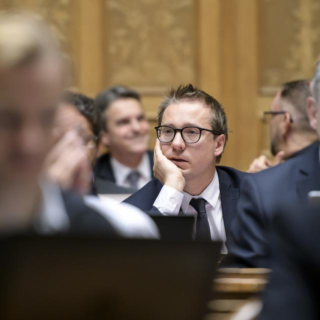 Philippe Nantermod sera la tête de liste du PLR valaisan aux élections fédérales d'octobre. [Keystone - Anthony Anex]