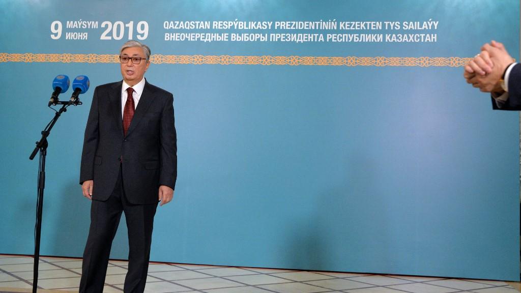 Kassym-Jomart Tokaïev, le candidat désigné du pouvoir, a été élu président du Kazakhstan. [AFP - Vyacheslav Oseledko]