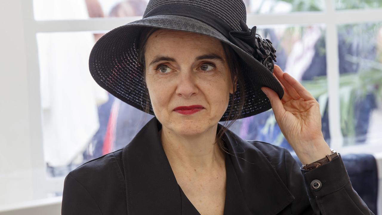 L'auteure et romancière Amélie Nothomb  le 6 septembre 2019 lors de la 10e édition du Livre sur les quais à Morges. [Keystone - Salvatore Di Nolfi]