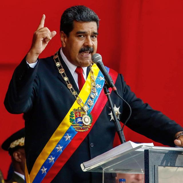 Le président vénézuélien Nicolas Maduro photographié lors d'un discours le 24 mai 2018 à Caracas. [CRISTIAN HERNANDEZ - EPA]