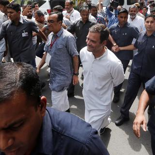 Rahul Gandhi (fils de Rajiv et Sonia), le président du principal parti d'opposition. New Delhi, le 12 mai 2019. [Reuters - Adnan Abidi]