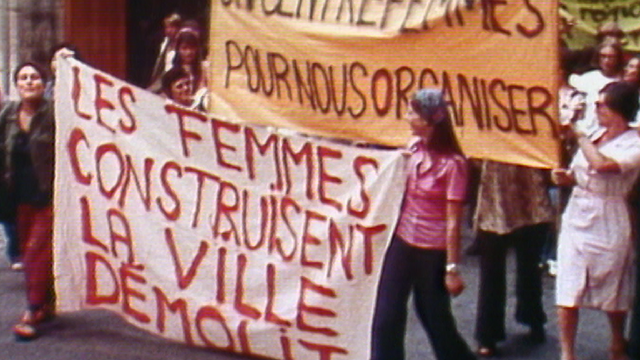 12 août 1976: les femmes du MLF protestent contre leur expulsion de leur local aux Grottes. [RTS]