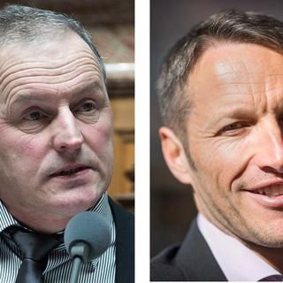 Pierre-André Page et Christophe Clivaz. [Keystone - - Lukas Lehmann
- Olivier Maire]