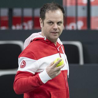 Le capitaine de l’équipe de Suisse de Coupe Davis, Séverin Lüthi. [Keystone - Peter Schneider]