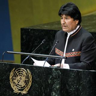 Le président Bolivien Evo Morales s'engage à défendre les langues autochtones. [EPA-Keystone - Justin Lane]