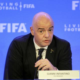 Le président de la FIFA Gianni Infantino durant une conférence de presse à Miami.