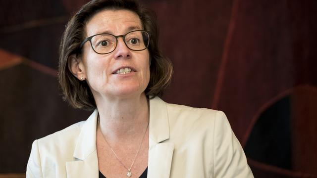 La syndique de Vevey, Elina Leimgruber. [Keystone - Jean-Christophe Bott]