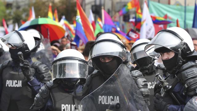 Une gay pride avait réuni 2000 personnes sous les insultes, samedi 10.08.2019 à Plock. [AP/Keystone - Czarek Sokolowski]