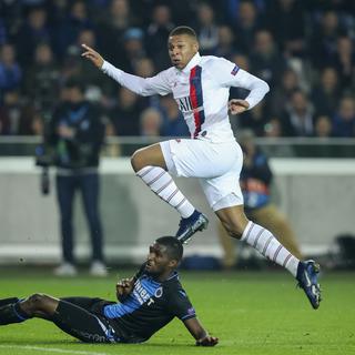 Auteur d'un triplé en Belgique, Kylian Mbappé avait fait le malheur de Bruges au match aller. [Keystone - Francisco Seco]