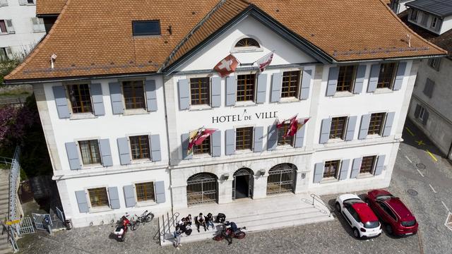 Une vue sur l'hotel de Ville de Moutier. [Keystone - Leandre Duggan]