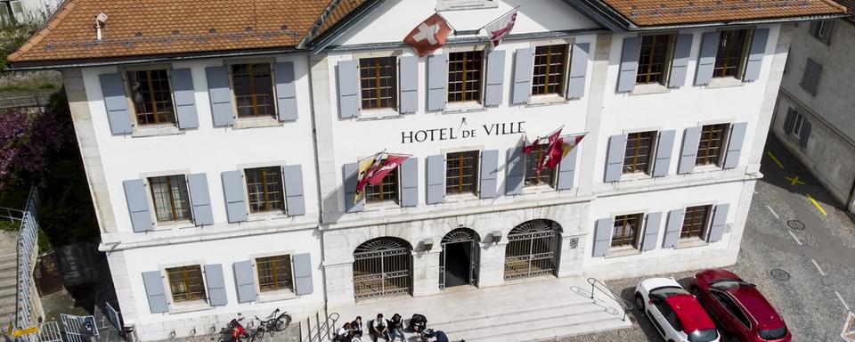 Une vue sur l'hotel de Ville de Moutier. [Keystone - Leandre Duggan]