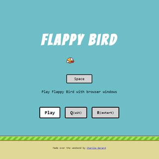 Le jeu "Flappy Windows", un remake de "Flappy Bird" disponible sur... navigateur! [flappy-windows.netlify.com - Charlie Gerard]