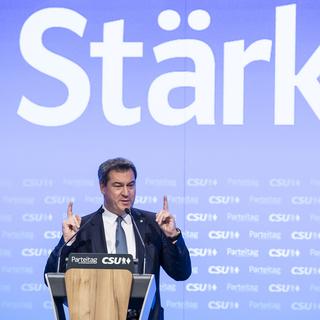 Le parti conservateur bavarois CSU a élu Markus Söder à sa tête samedi 19 janvier. [Keystone - EPA - Lukas Barth-Tuttas]