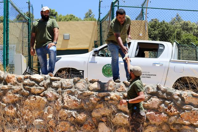 Des employés du parc Al Ma'wa en Jordanie, qui recueille des animaux rescapés de zones de guerre. [DR - Rami Elakhras]