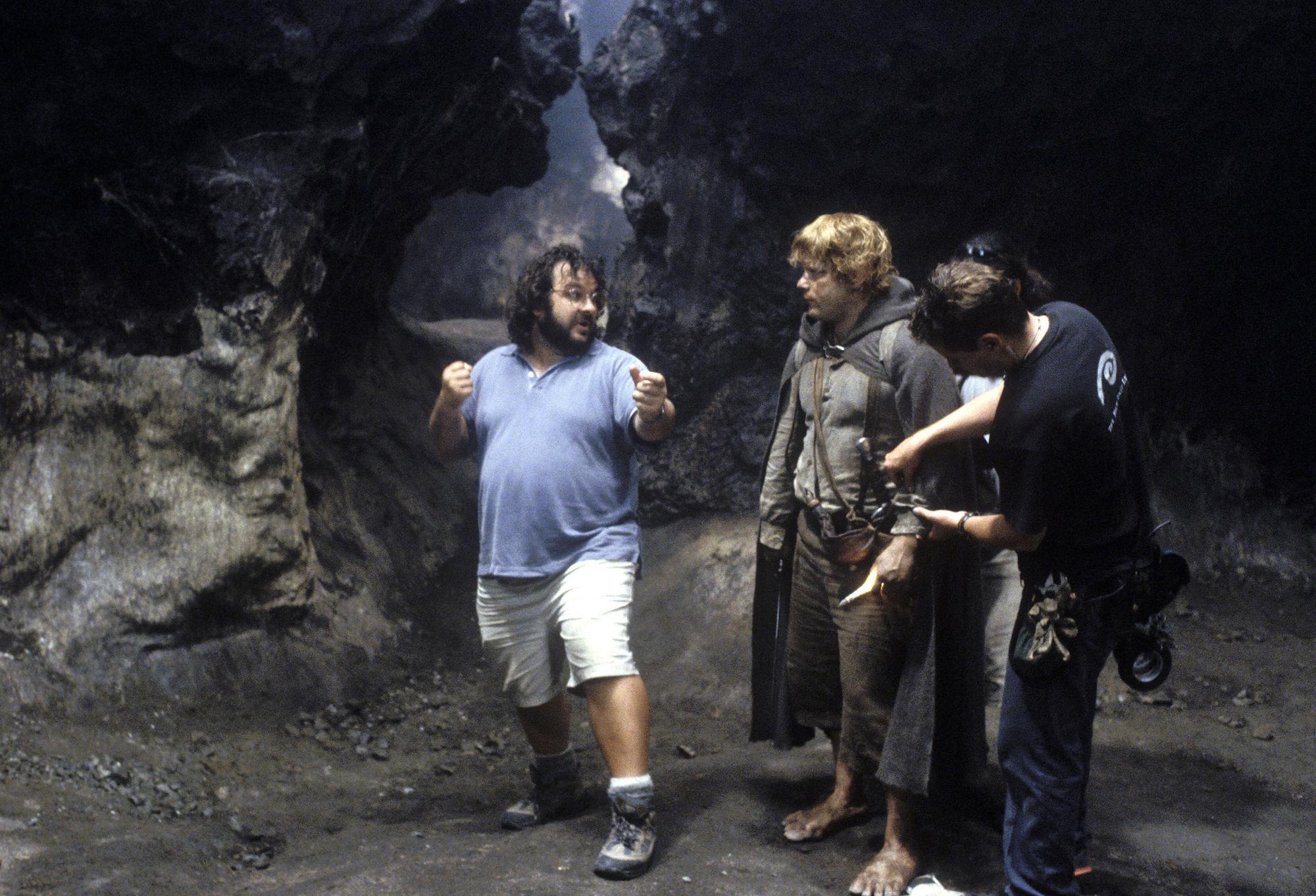 Peter Jackson sur le plateau de tournage du "Seigneur des anneaux". [WingNut Films / New Line Cinema / Collection ChristopheL/AFP]