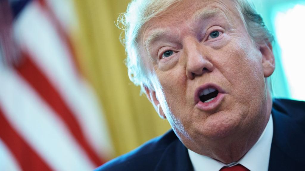 Donald Trump annonce de nouvelles sanctions contre l'Iran, le 24 juin 2019. [AFP - Mandel Ngan]