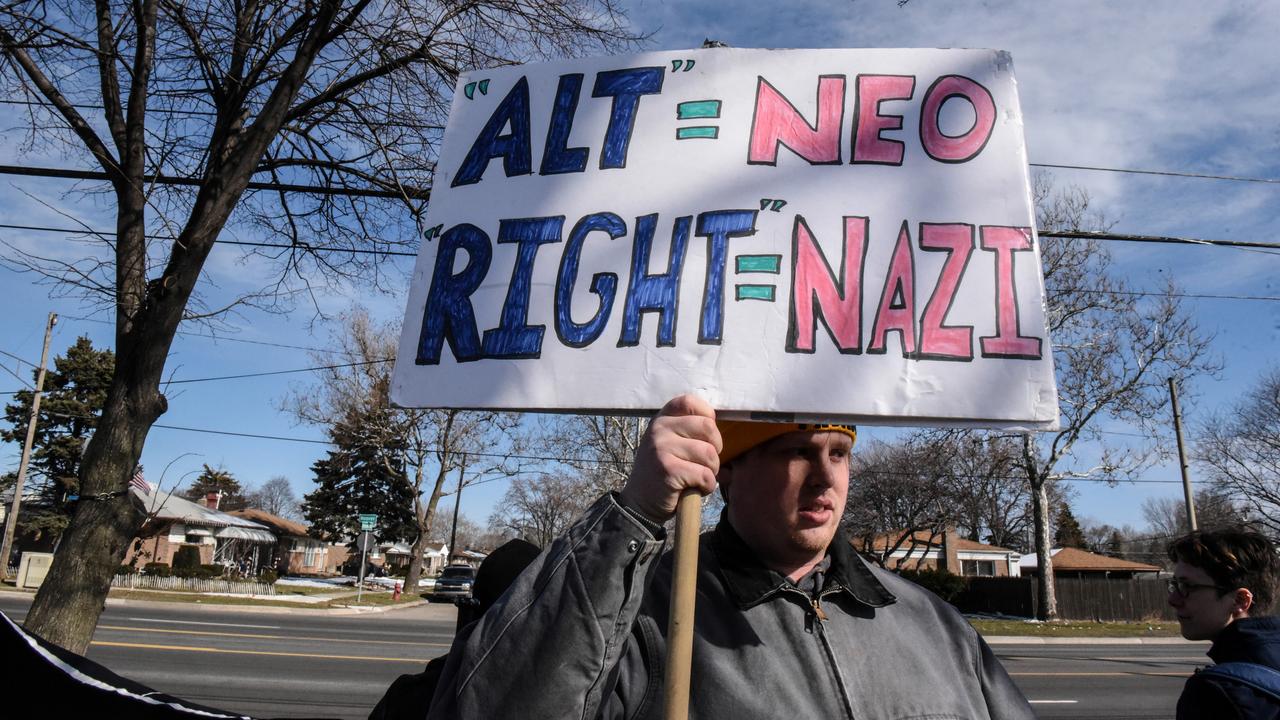 Un manifestant anti-fasciste dans le Michigan, le 4 mars 2018. [Reuters - Stephanie Keith]