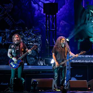 Concert du groupe Slayer lors du festival "Rock im Park" à Nuremberg le 9 juin 2019. [DPA/dpa Picture-Alliance/AFP - Daniel Karmann]