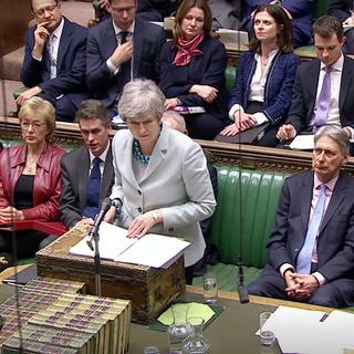 Theresa May devant le Parlement britannique, mardi 25 mars 2019. [Reuters - Reuters TV]