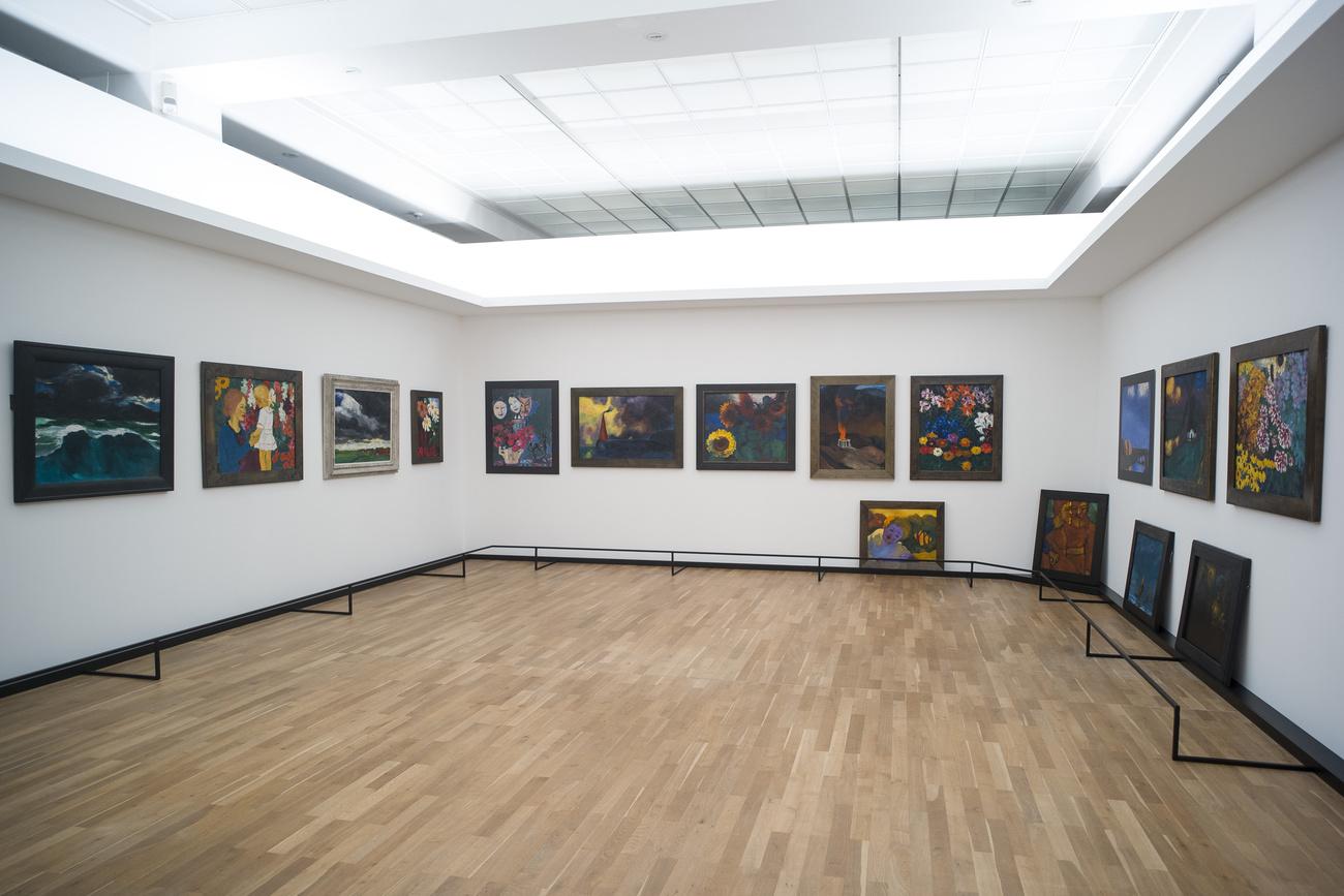 Les peintures d'Emil Nolde exposées au Musée d'art contemporain de Berlin le 11 avril 2019. [Keystone - Markus Schreiber]