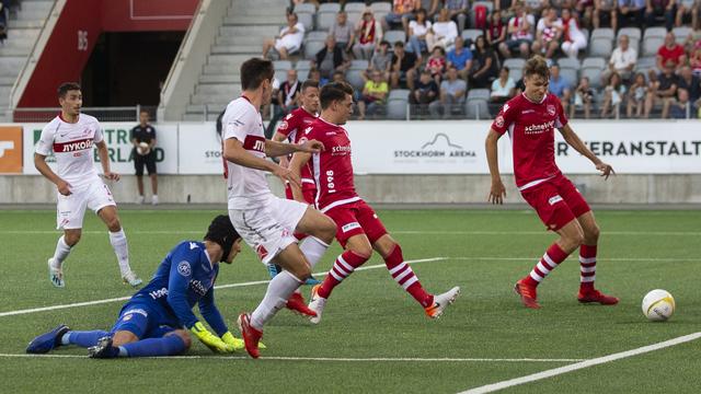 Zelimkhan Bakaev (en blanc au premier plan) inscrit le 3-2 pour les Russes. [Peter Klaunzer]