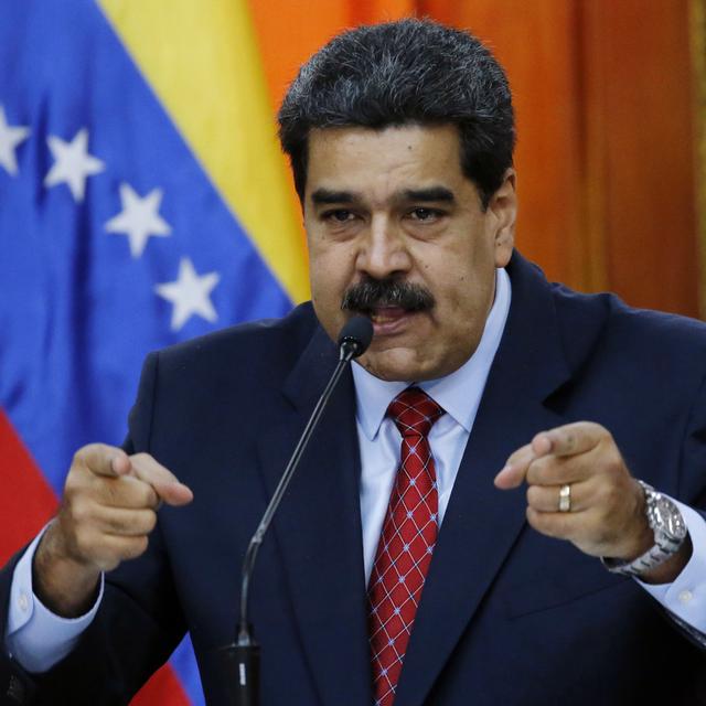 Le président vénézuélien lors d'une conférence de presse à Caracas le 25 janvier 2019. [Keystone - AP Photo/Ariana Cubillos]