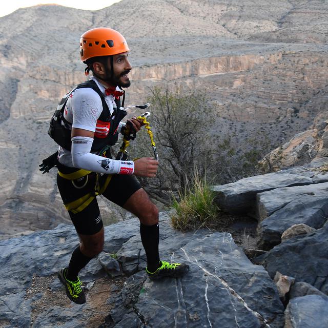 Diego Pazos lors du premier Oman Ultra-Trail du Mont-Blanc, le 30 novembre 2018. [AFP - Giuseppe Cacace]