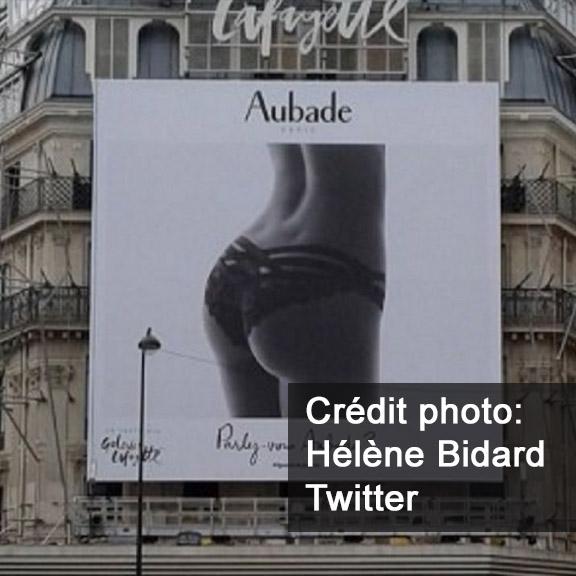 Sexisme, une publicité des galeries Lafayette provoque l’ire d’une élue parisienne. [Twitter - Hélène Bidard]