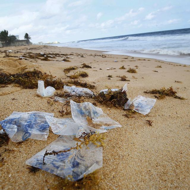 Le plastique s'accumule dans les océans. [EPA/Keystone - Ahmed Jallanzo]