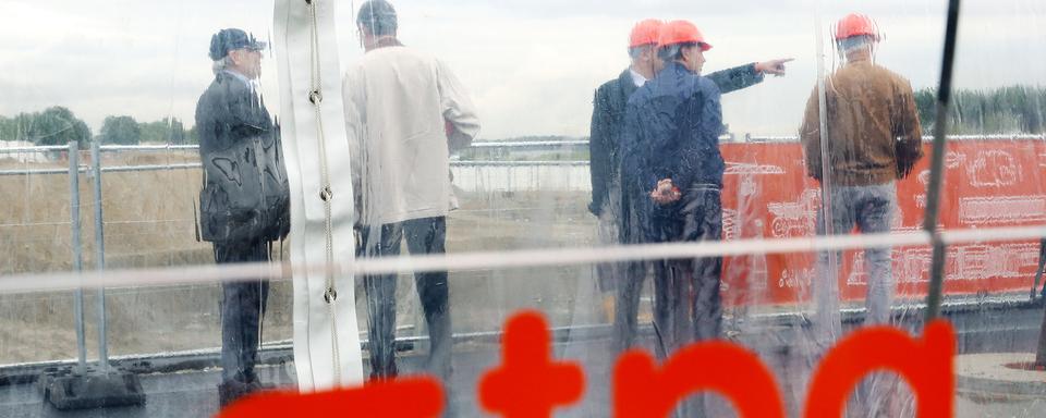 Vue du chantier sur le site d'En Chardon, à Genève. [Keystone - Magali Girardin]