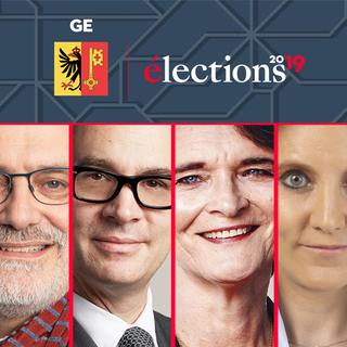 Les candidats au deuxième tour de l'élection au Conseil d'Etat pour le canton de Genève. [Keystone]