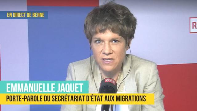 Emmanuelle Jaquet, porte-parole du Secrétariat d'Etat aux migrations. [RTS]