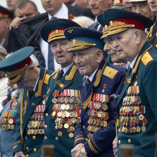 Des vétérans de la Seconde Guerre mondiale à Moscou. [AP Photo/Kestone - Alexander Zemlianichenko]