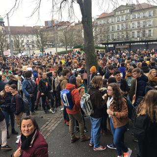 La manifestation à Fribourg en mars 2019. [RTS - Delphine Gendre]
