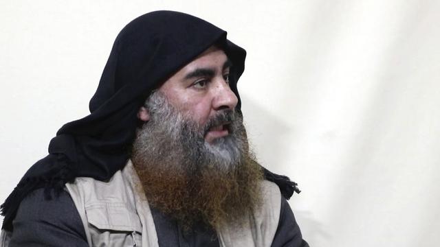 Des images d'Abu Bakr al-Baghdadi dans une vidéo diffusées le 29 avril 2019. [Keystone]