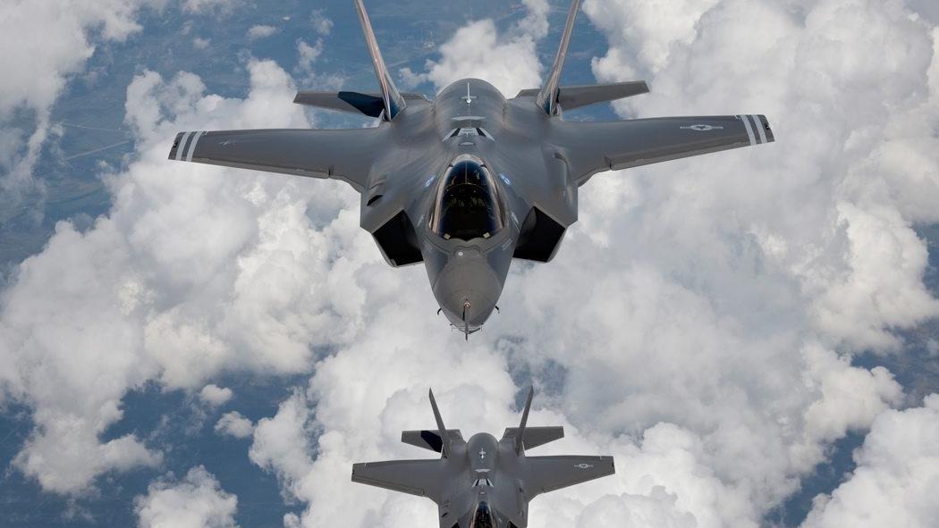 Deux F-35A, de l'Américain Lockheed Martin. [EPA/Keystone - Yonhap]