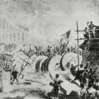 La destruction de la colonne Vendôme de Paris, durant la Commune (1871). [RTS]