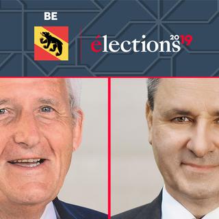 Les candidats au 2e tour des élections pour le Conseil des Etats à Berne, Hans Stöckli et Werner Salzmann. [Keystone]
