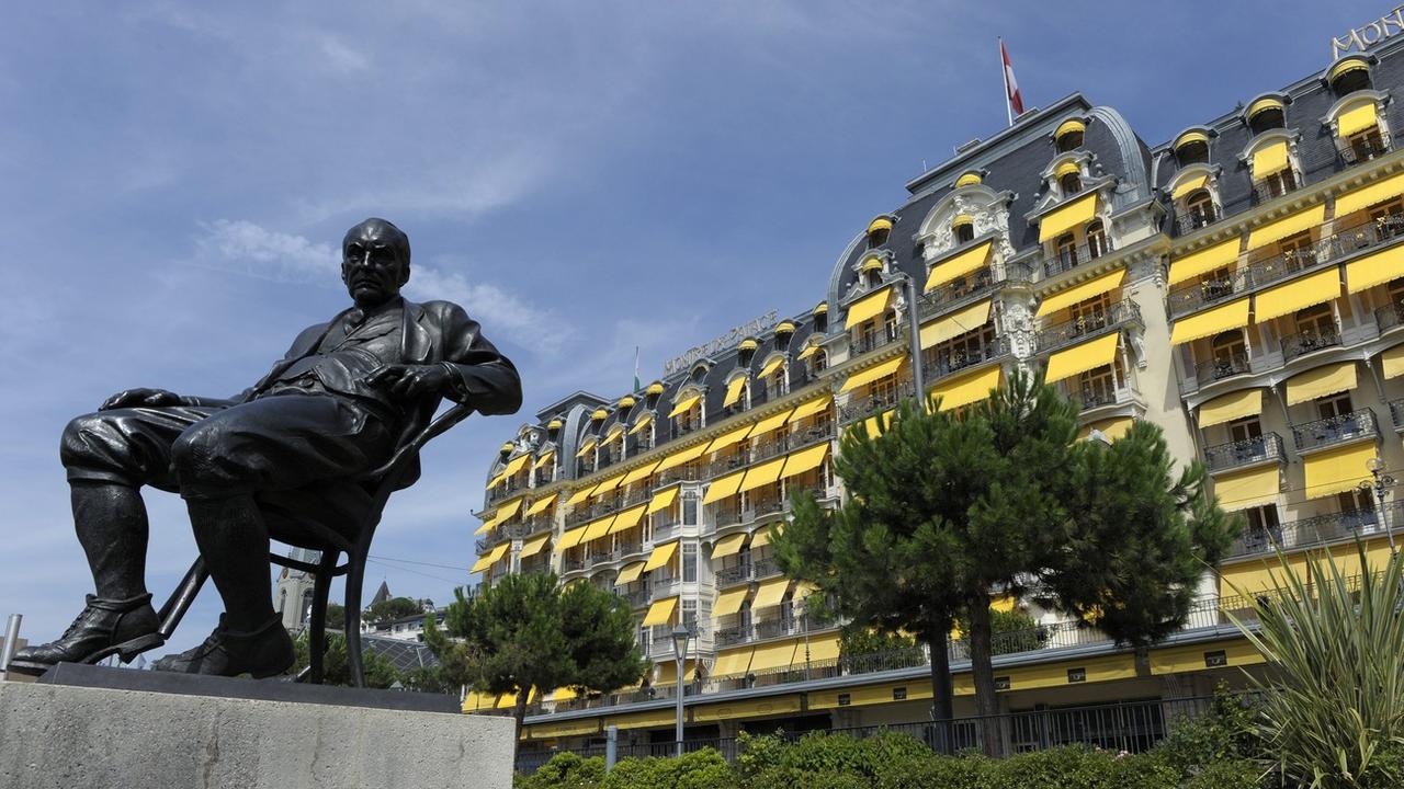 Le Montreux Palace accueille la 67e réunion de Bilderberg. [KEYSTONE - Laurent Gillieron]