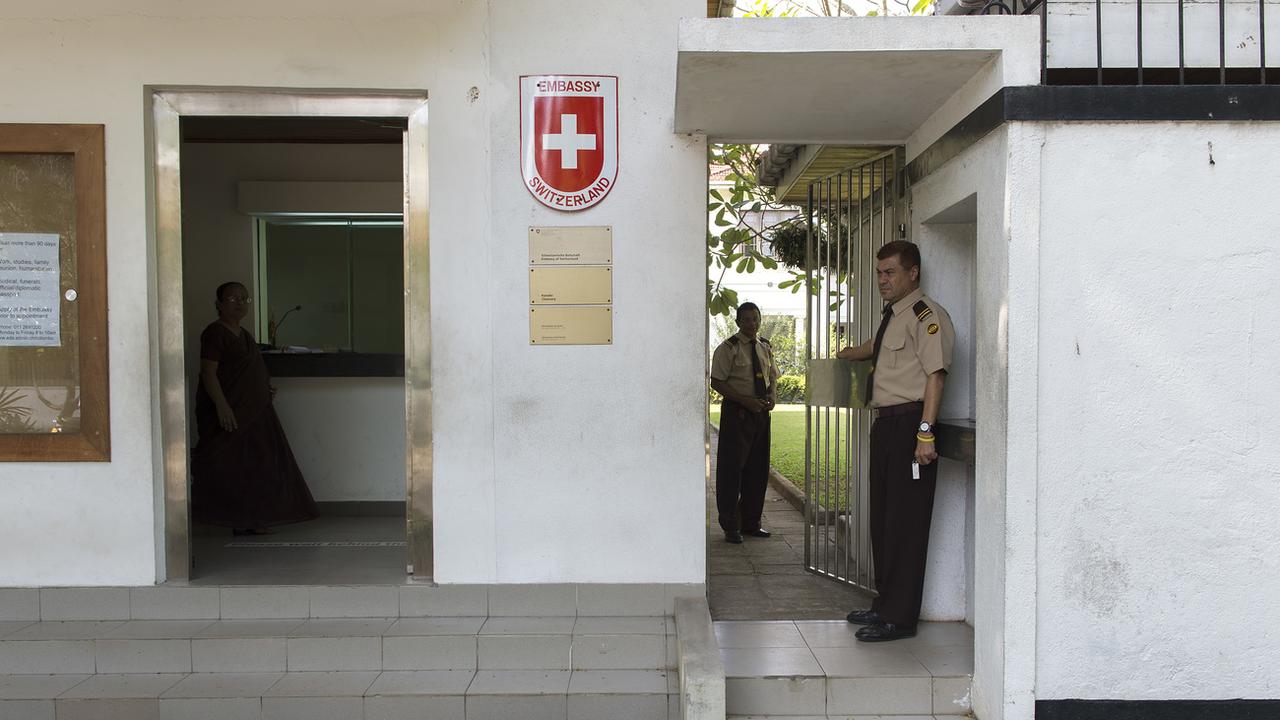 Une employée de l'ambassade suisse à Colombo a été menacée. [Keystone - Anthony Anex]