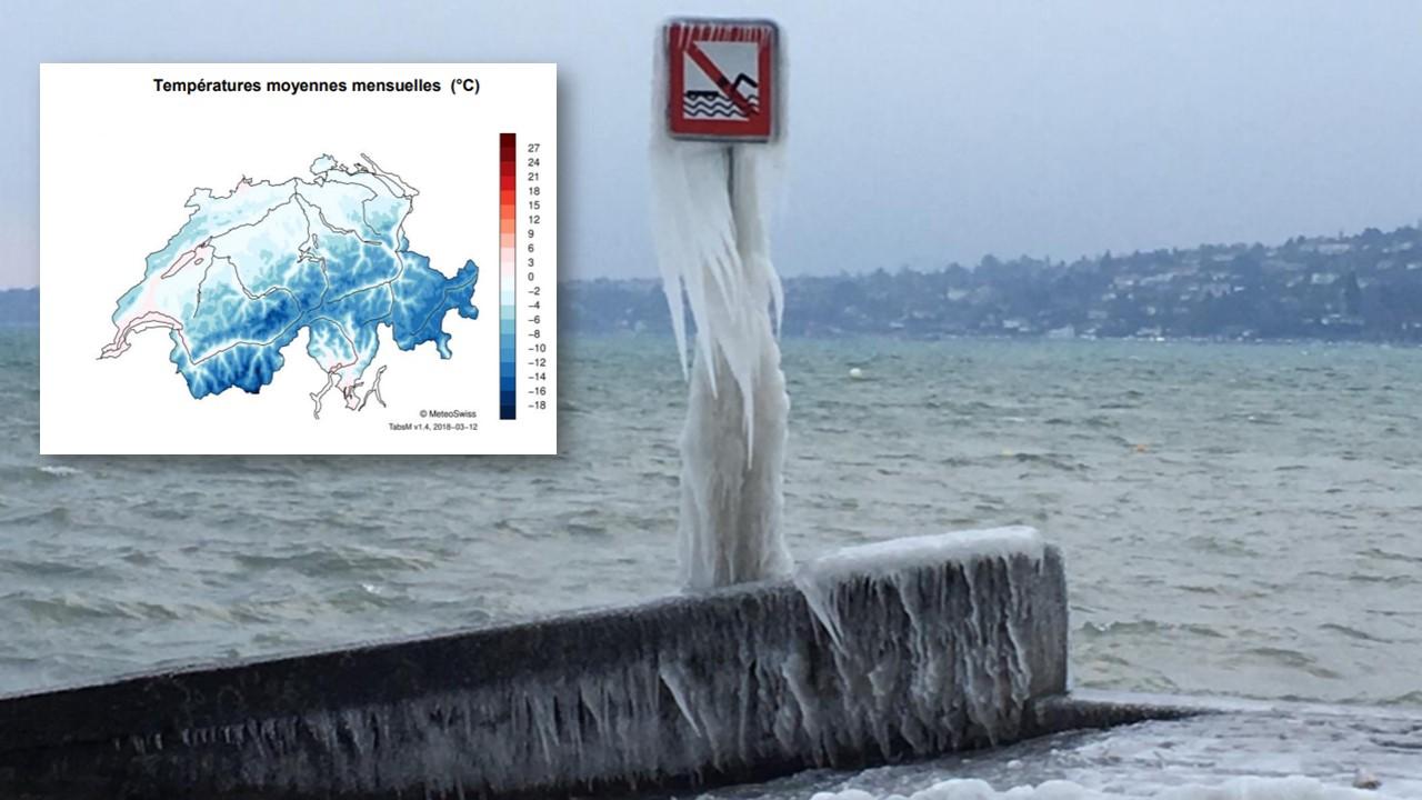 Températures moyennes en Suisse - février 2018 [Météosuisse]