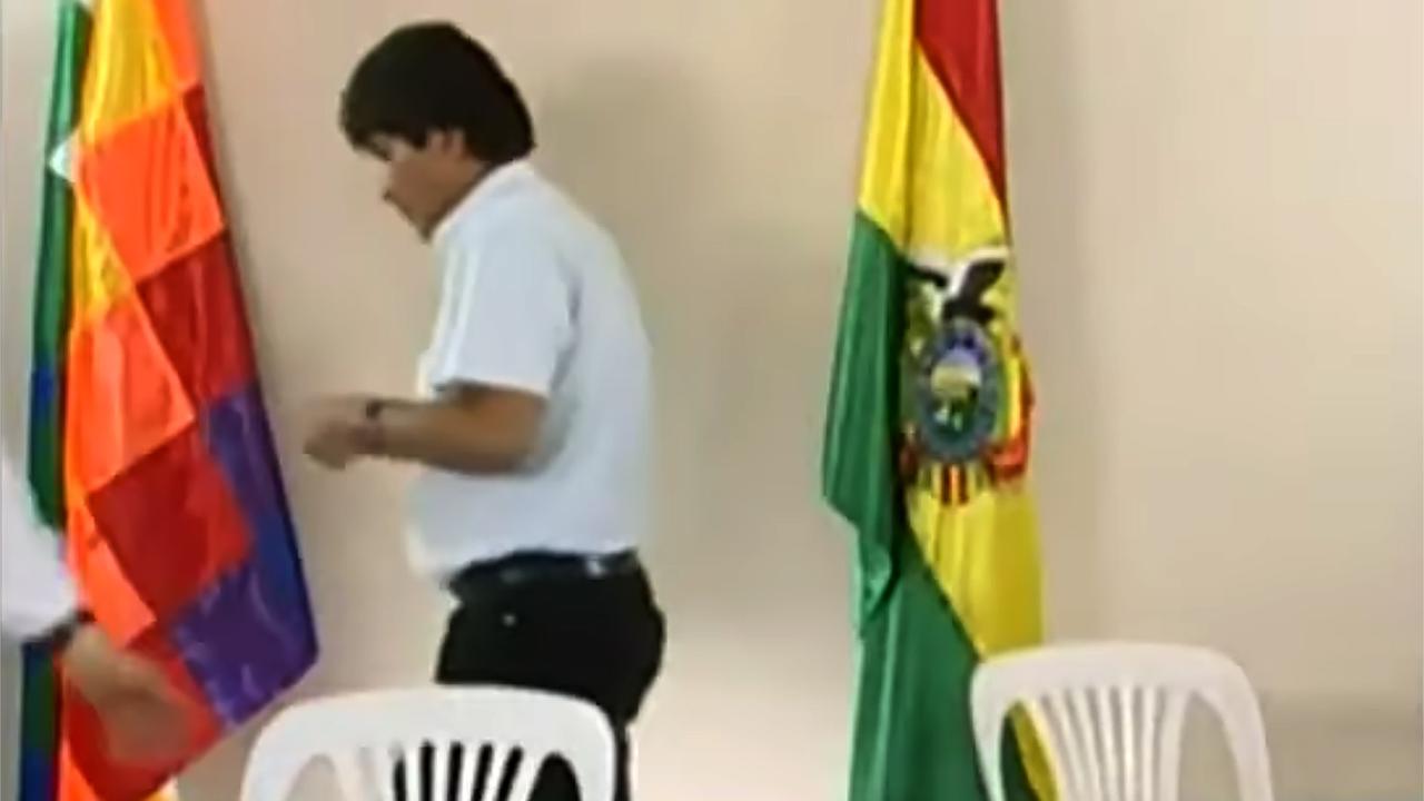Le président brésilien Evo Morales après l'annonce de son départ le 10 novembre 2019. [AFP - HO / BOLIVIA TV]