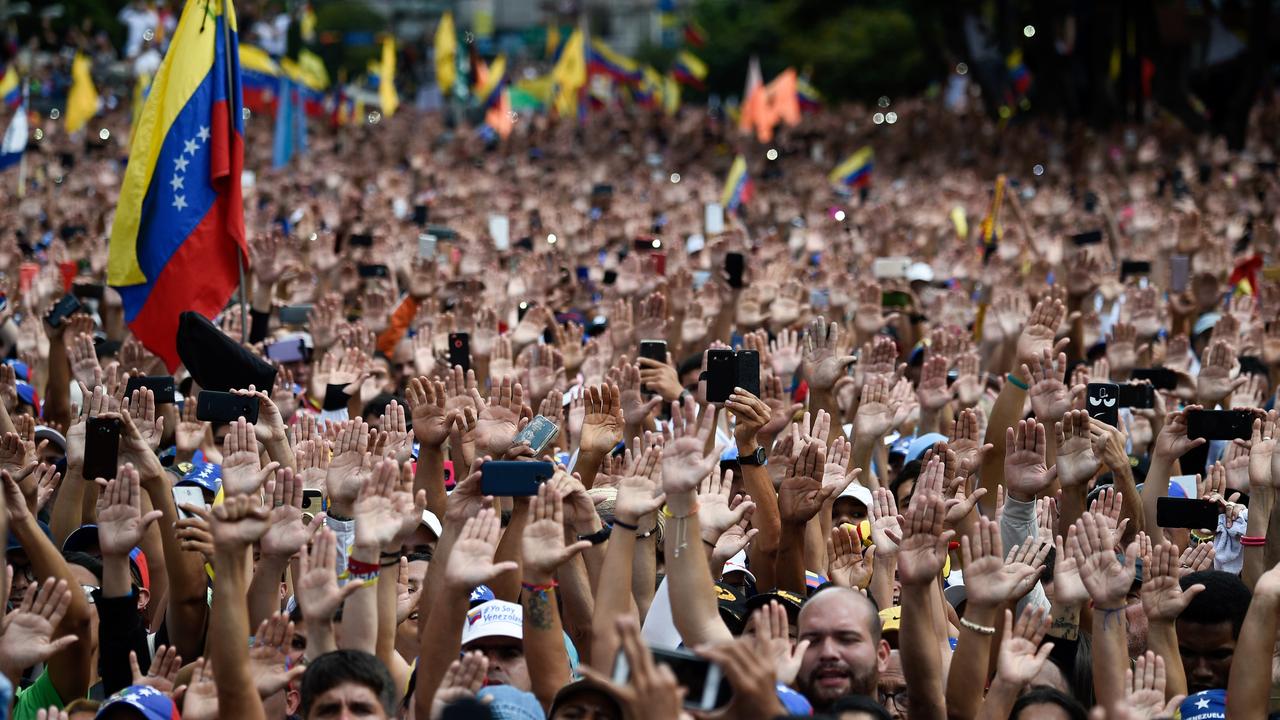 Une manifestation de soutien au président du Parlement du Venezuela, qui s'est autoproclamé chef de l'Etat, mercredi à Caracas. [AFP - Federico Parra]