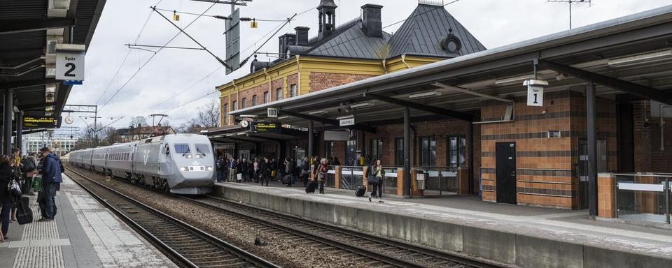 Un train à la gare de Linkoeping, en Suède. [Keystone - Gaetan Bally]