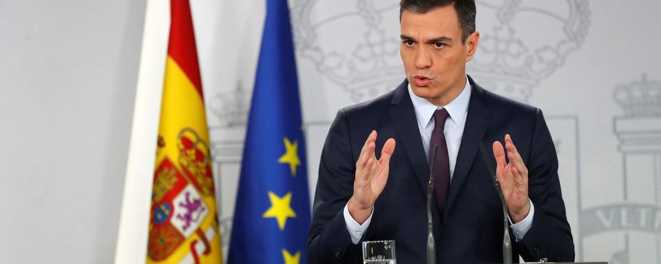 Pedro Sanchez a convoqué des élections législatives anticipées en avril en Espagne. [Keystone - EPA/Chema Moya]