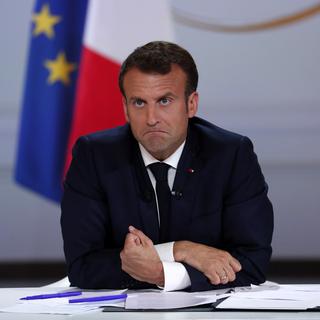 Le président français Emmanuel Macron. [EPA/Keystone - Ian Langsdon]