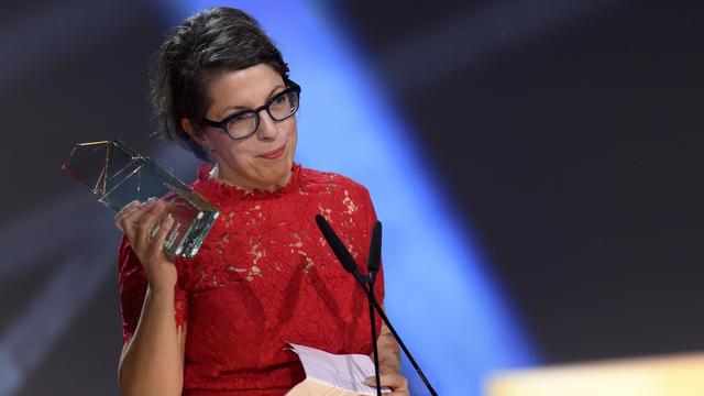 La réalisatrice Petra Volpe lors de la cérémonie du Prix du cinéma suisse Quartz 2017, à Genève.