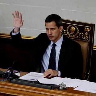 Juan Guaido, le 29 janvier 2019 à Caracas. [Keystone/EPA - Leonardo Munoz]