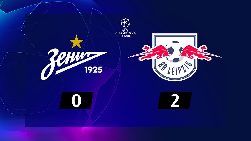 4e j. Gr.G, Zenit St-Pét. - RB Leipzig (0-2): résumé de la rencontre